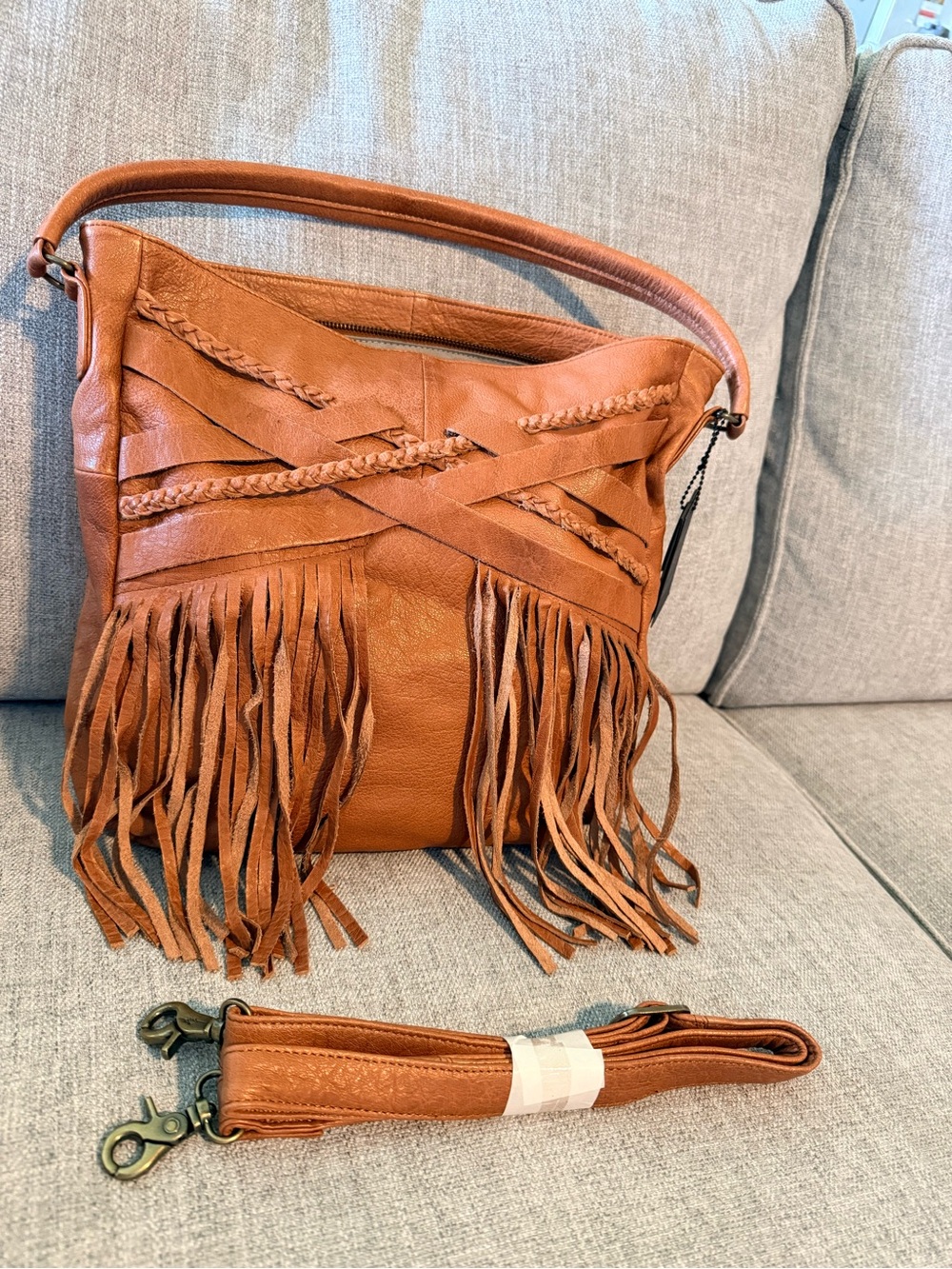 NWT- Day&Mood 100% leather bag in Cognac color